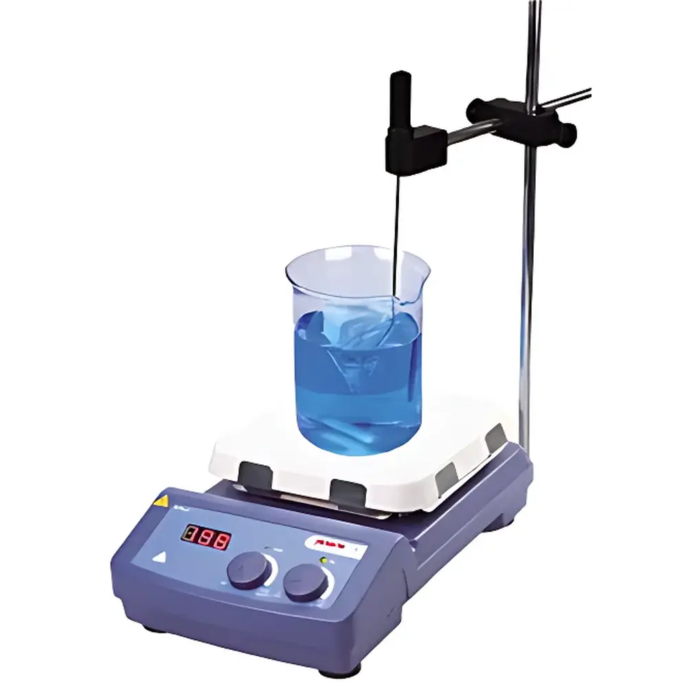DLAB MS7-H550-S BlueSpin LCD Digital Display Heated Magnetic Stirrer with 7-inch Square Ceramic Plate