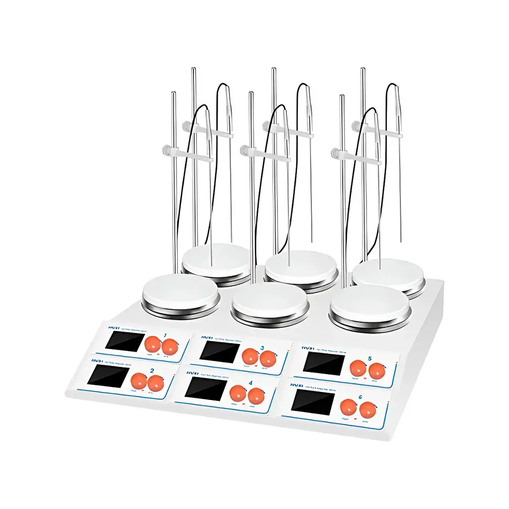 HUXI HMS-6SG Six-Position Heated Magnetic Stirrer
