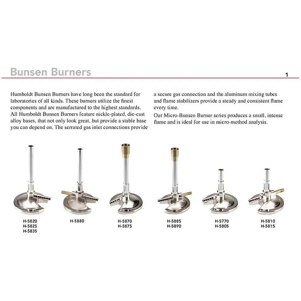 Humboldt H-5600 Bunsen Burner for Thermal Protective Performance (TPP) and Convective Heat Testing