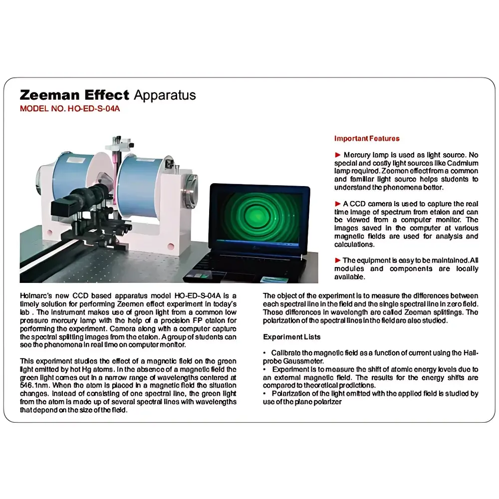 HOLMARC HO-ED-S-04A Zeeman Effect Apparatus
