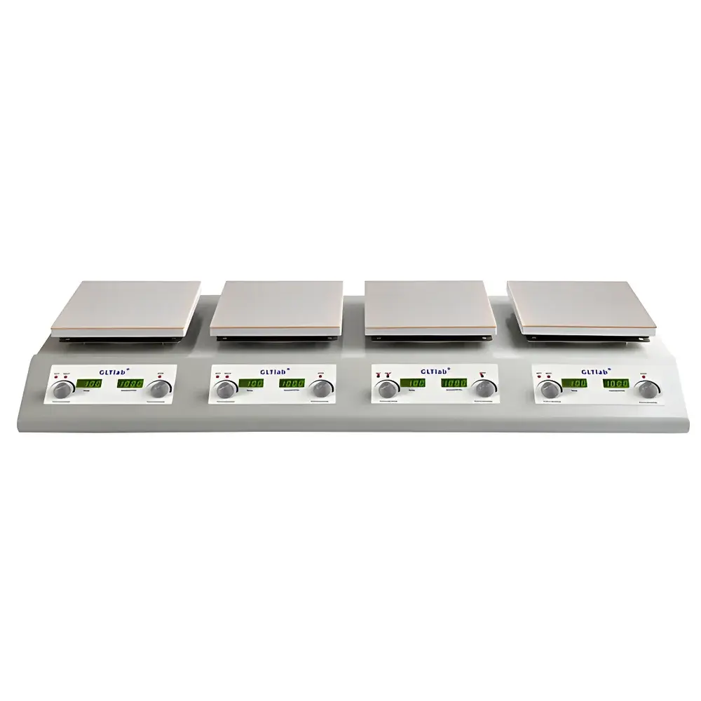 GLTlab SHA-4C Four-Position Ceramic-Plate Magnetic Hotplate Stirrer