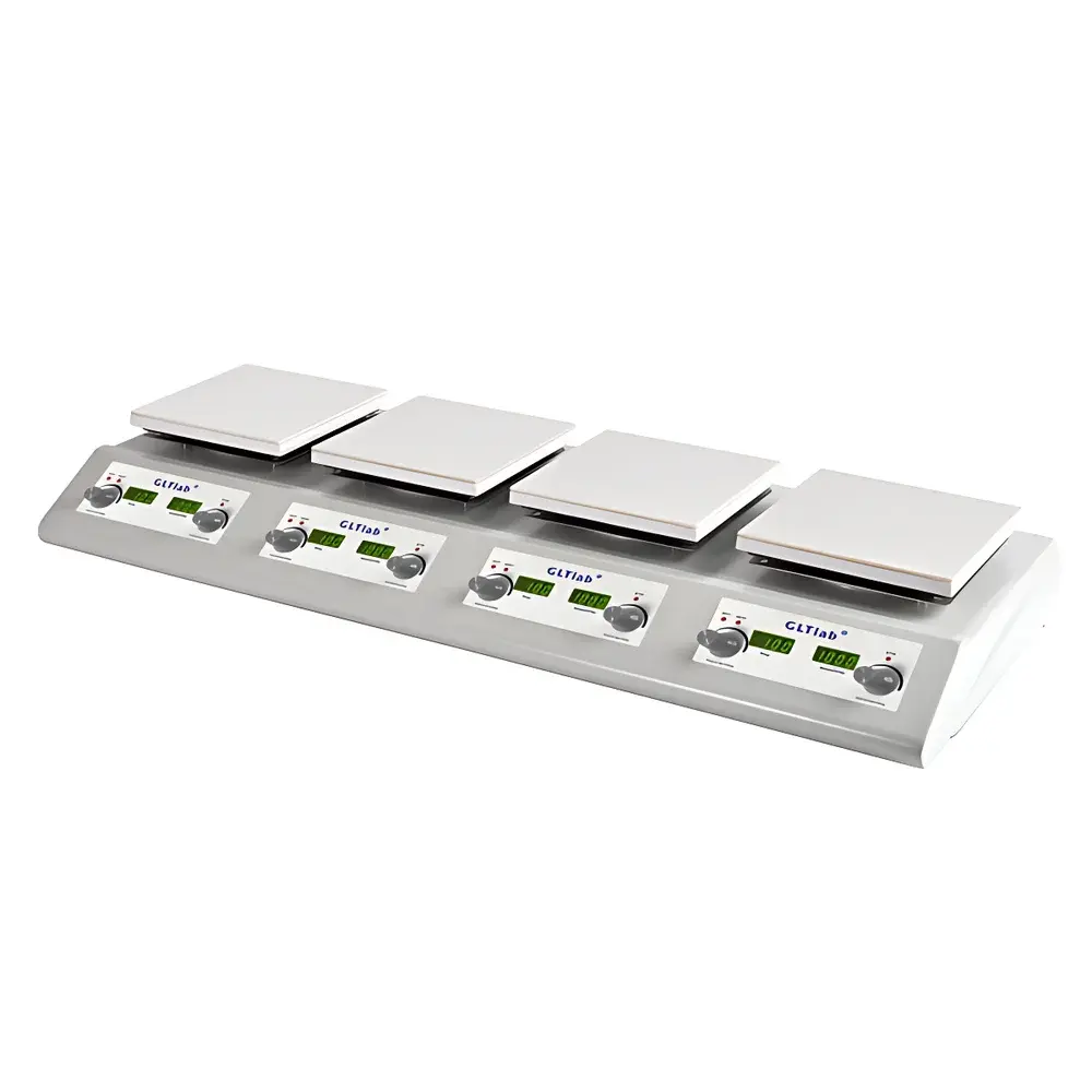 GLTlab SHA-4C Four-Position Ceramic-Plate Magnetic Hotplate Stirrer
