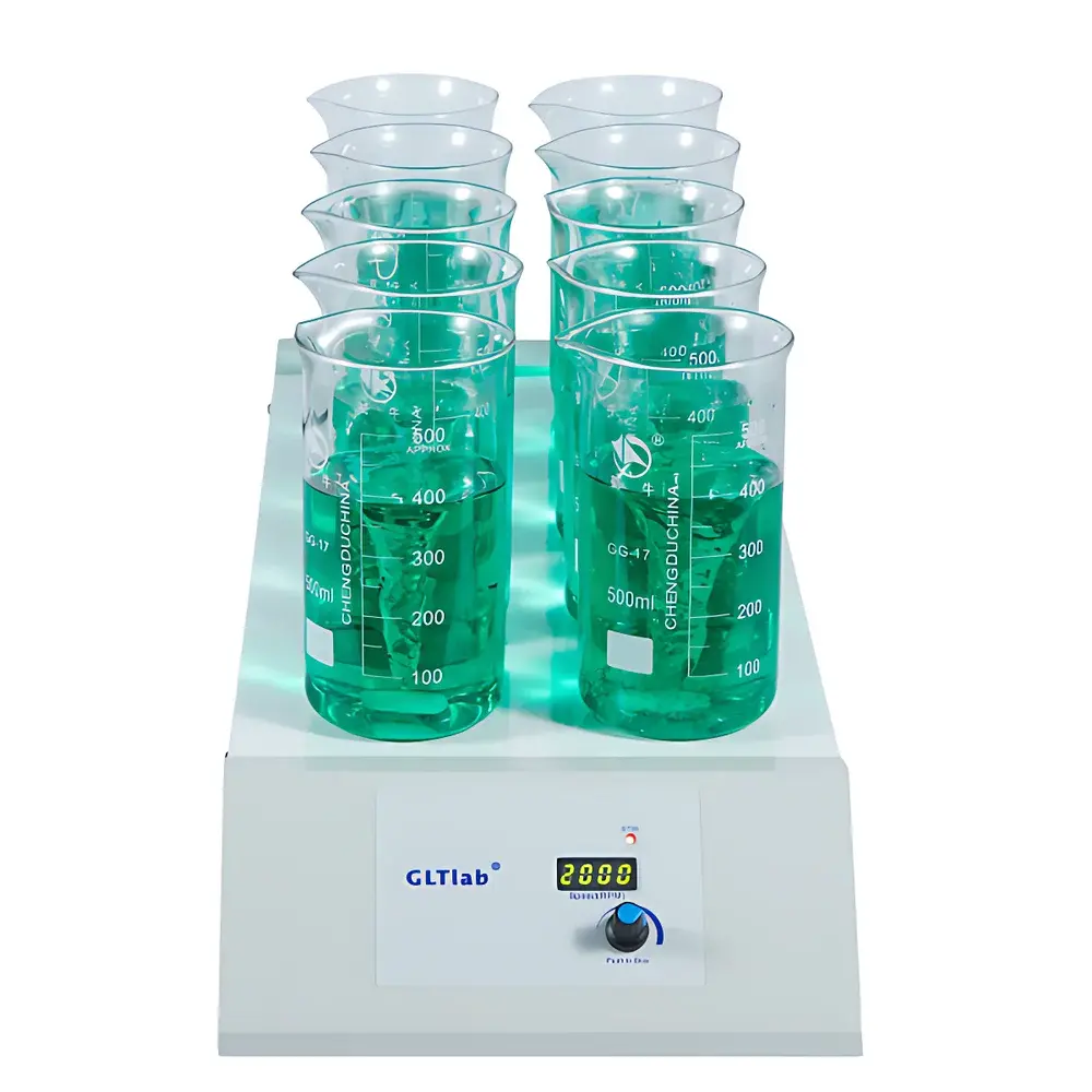 GLTLab SS-10N Ten-Position Digital Magnetic Stirrer