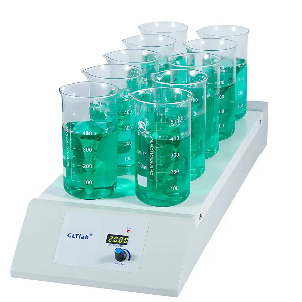 GLTLab SS-10N Ten-Position Digital Magnetic Stirrer