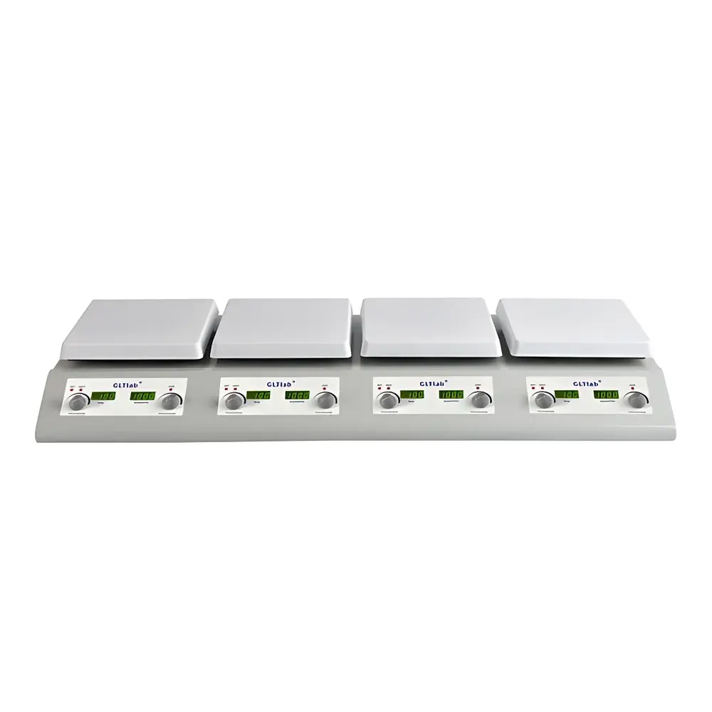GLTlab SHA-4P Quad-Position Heated Magnetic Stirrer with Independent Temperature Control