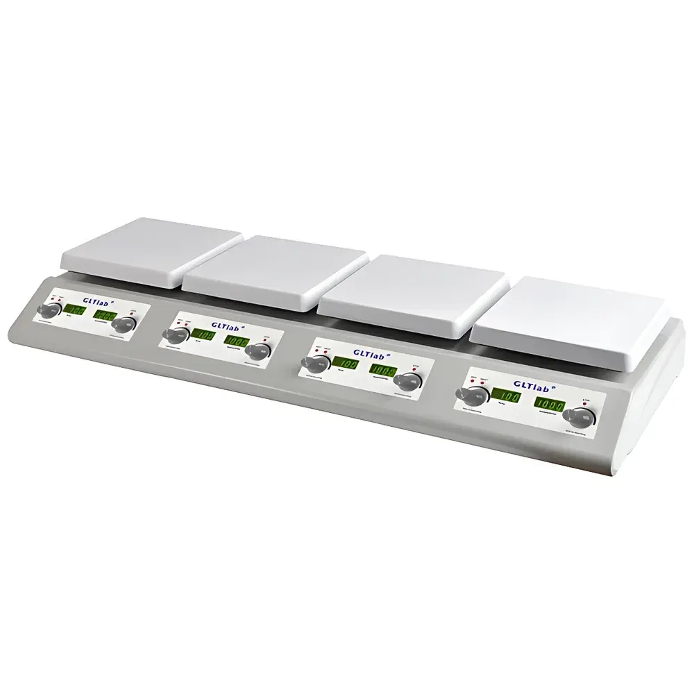 GLTlab SHA-4P Quad-Position Heated Magnetic Stirrer with Independent Temperature Control