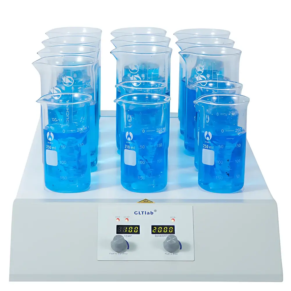 GLTLab SHA-15N 15-Position Digital Programmable Heating Magnetic Stirrer