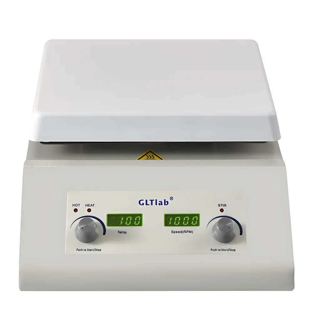 GLTlab SHA-1-2D 7-Inch Ceramic-Coated Aluminum Hotplate Magnetic Stirrer with Dual-Mode Temperature Control (Solution & Surface, up to 400°C)