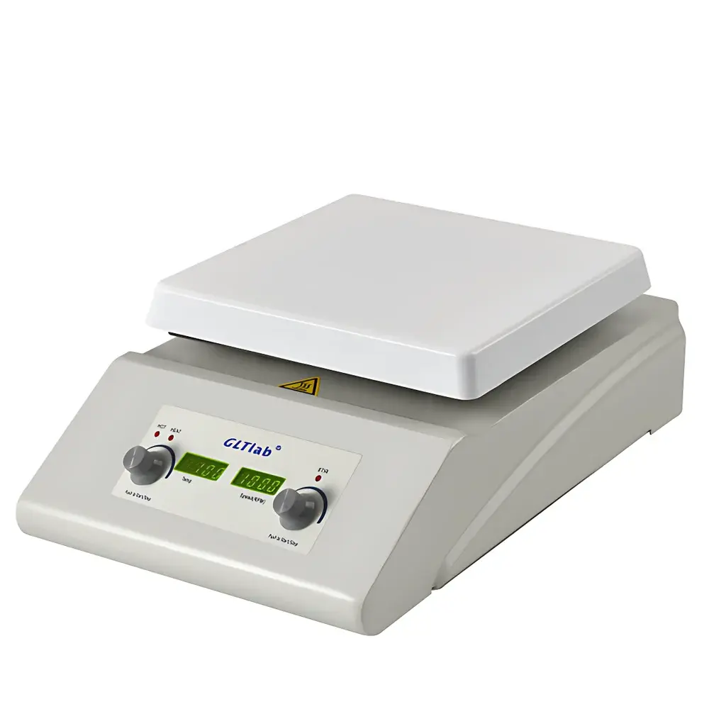 GLTlab SHA-1-2D 7-Inch Ceramic-Coated Aluminum Hotplate Magnetic Stirrer with Dual-Mode Temperature Control (Solution & Surface, up to 400°C)