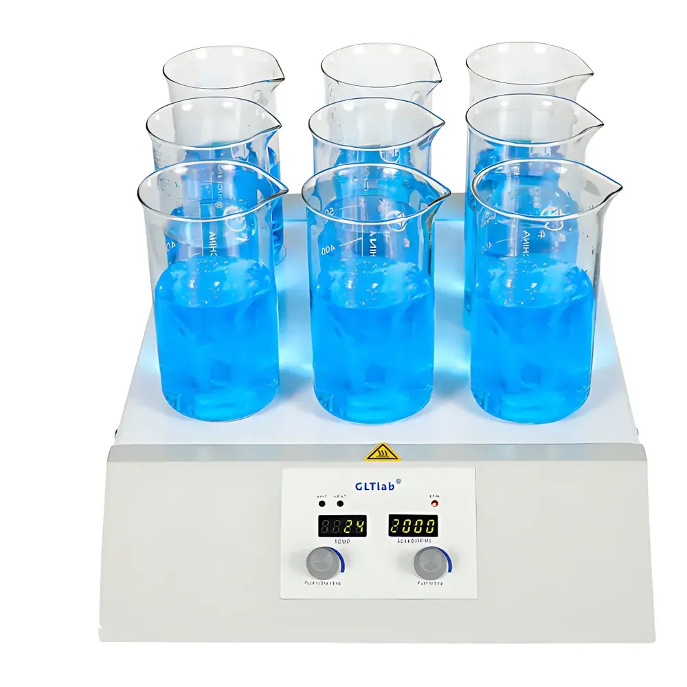 GLTLab SHA-9N 9-Position Digital Programmable Hotplate Magnetic Stirrer