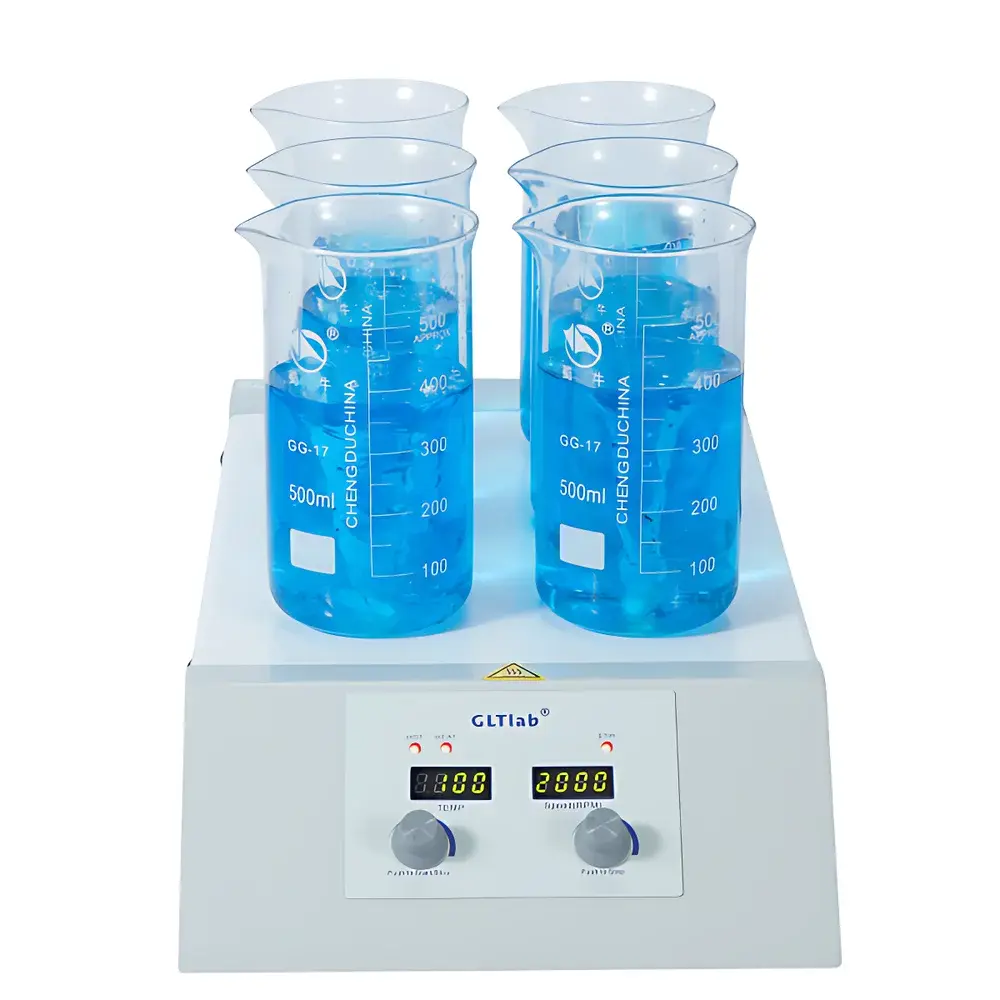 GLTLab SHA-6N Six-Position Programmable Hotplate Magnetic Stirrer