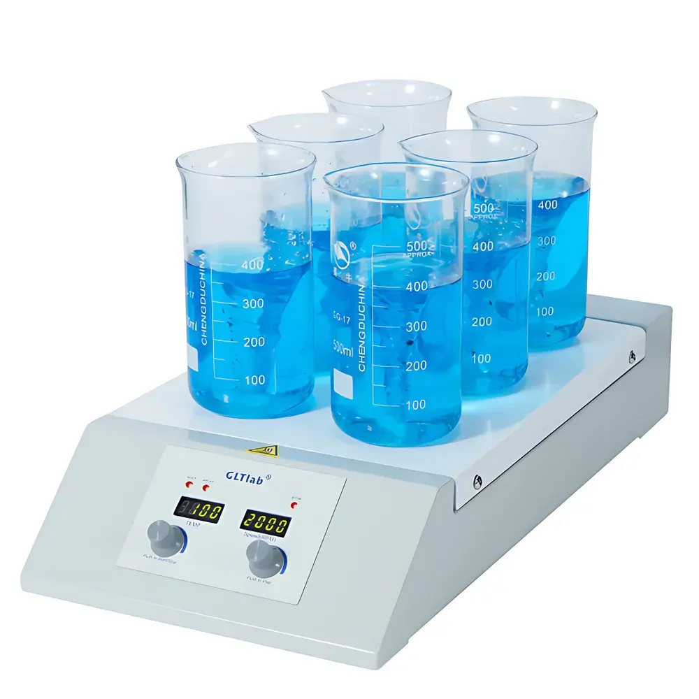 GLTLab SHA-6N Six-Position Programmable Hotplate Magnetic Stirrer