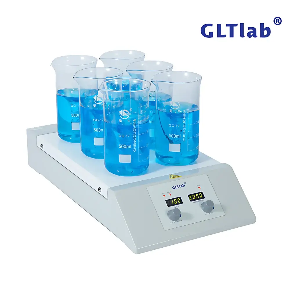 GLTLab SHA-6N Six-Position Programmable Hotplate Magnetic Stirrer