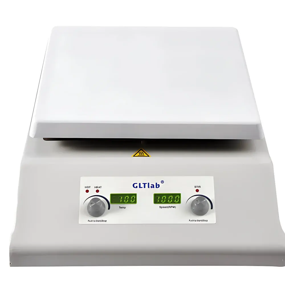 GLTlab SHA-2D 10-Inch High-Temperature Ceramic-Coated Magnetic Stirrer with Integrated Heating Plate