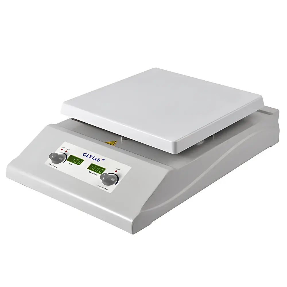 GLTlab SHA-2D 10-Inch High-Temperature Ceramic-Coated Magnetic Stirrer with Integrated Heating Plate