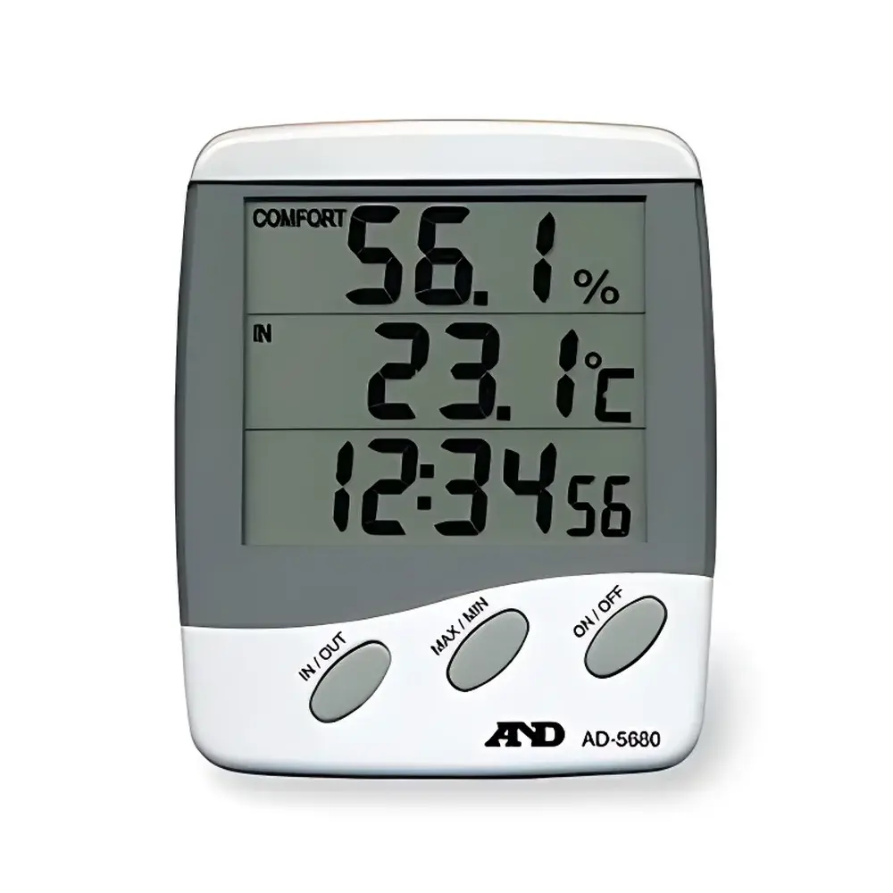 AS ONE AD5680 Dual-Channel Thermo-Hygrometer with External Temperature Probe