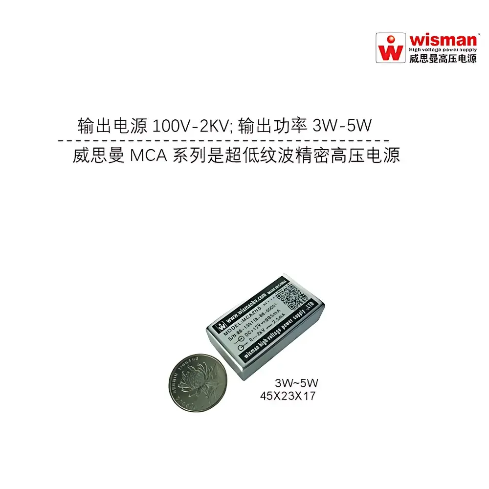 Wiseman MCA Series 2 kV / 5 W High-Voltage DC-DC Power Module