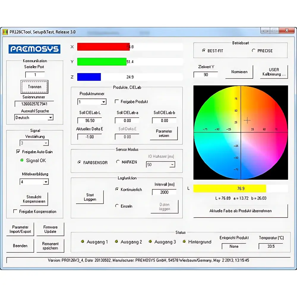PREMOSYS PR126-C CIELAB Color Sensor