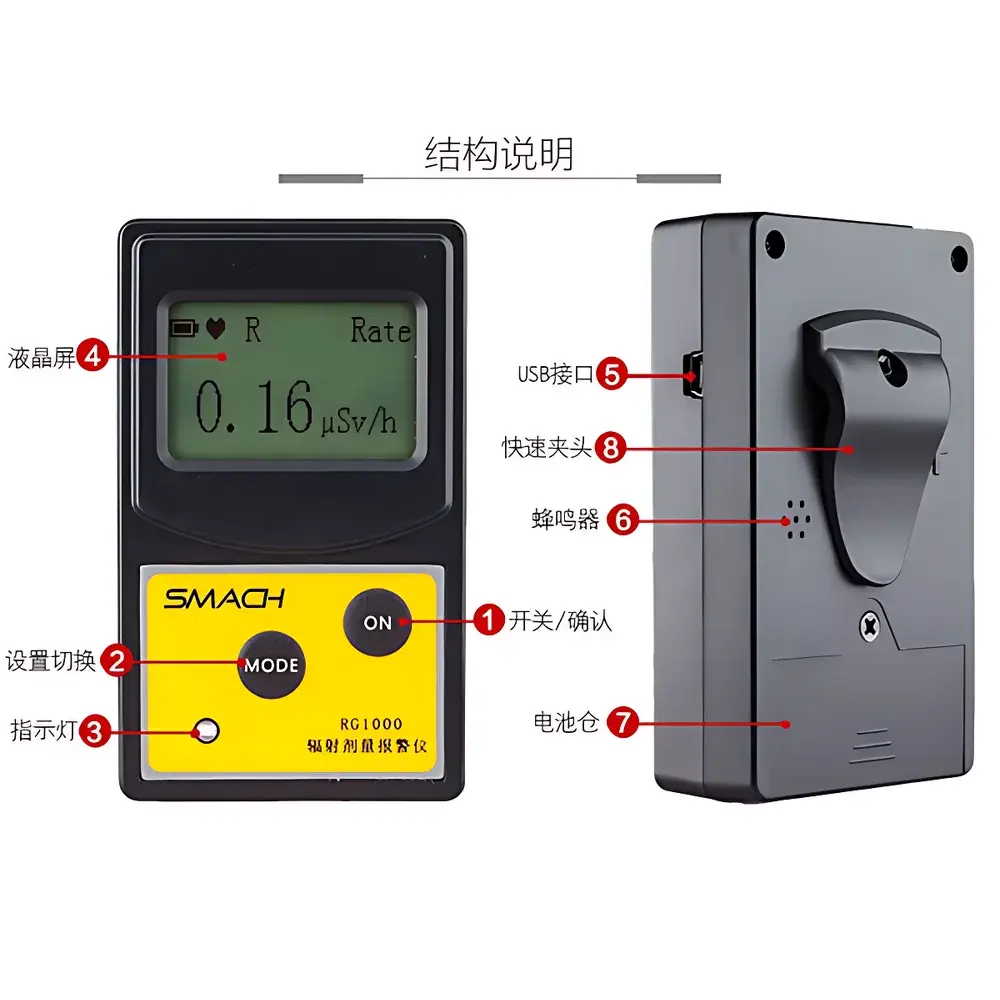 SMACH RG1000 Personal Radiation Dosimeter Alarm
