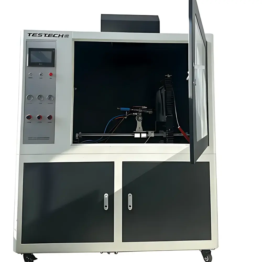 TESTech TTech-UL2596 Torch-and-Grit Combustion Tester for Battery Enclosure Flame Retardancy Evaluation