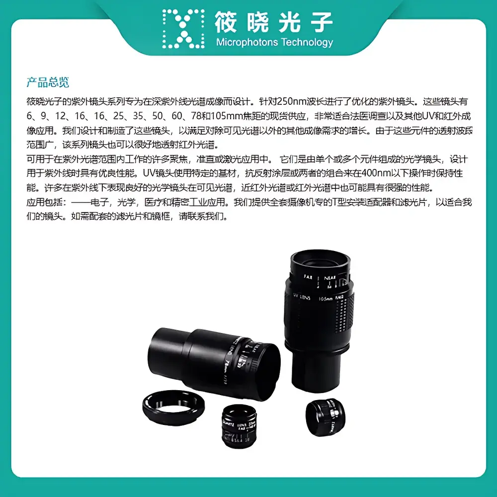 Microphotons UV2528B 25mm f/2.8 Ultraviolet Imaging Lens