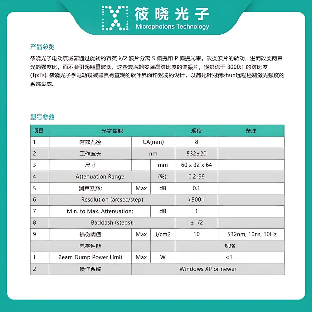 Altechna MOTOR-VOA-532 Motorized Variable Optical Attenuator for 532 nm