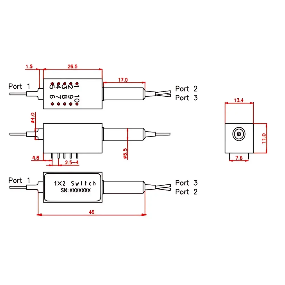 AOE Tech PMOSW Series Polarization-Maintaining Mechanical Optical Switch (1×1, 1×2)