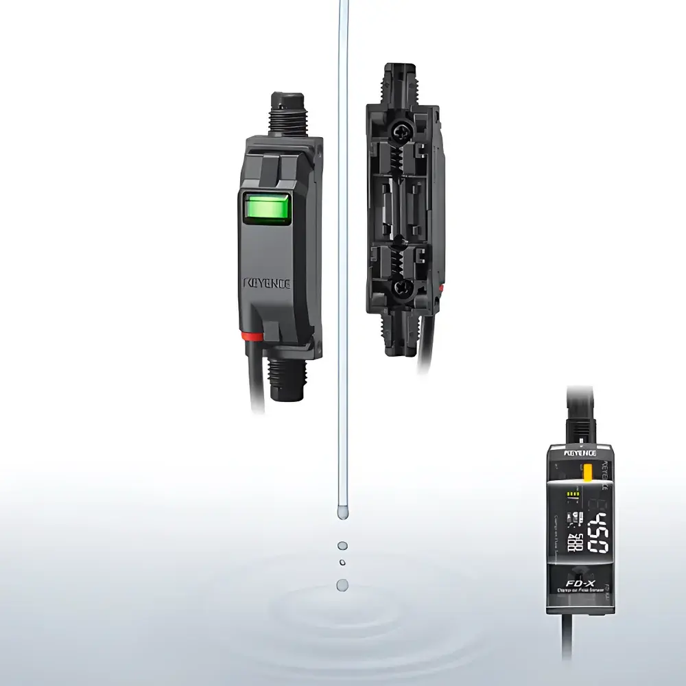 KEYENCE FD-XS8 Clamp-on Ultrasonic Flow Sensor Head with FD-XA1 Controller and FD-XC8R2 Clamp Assembly