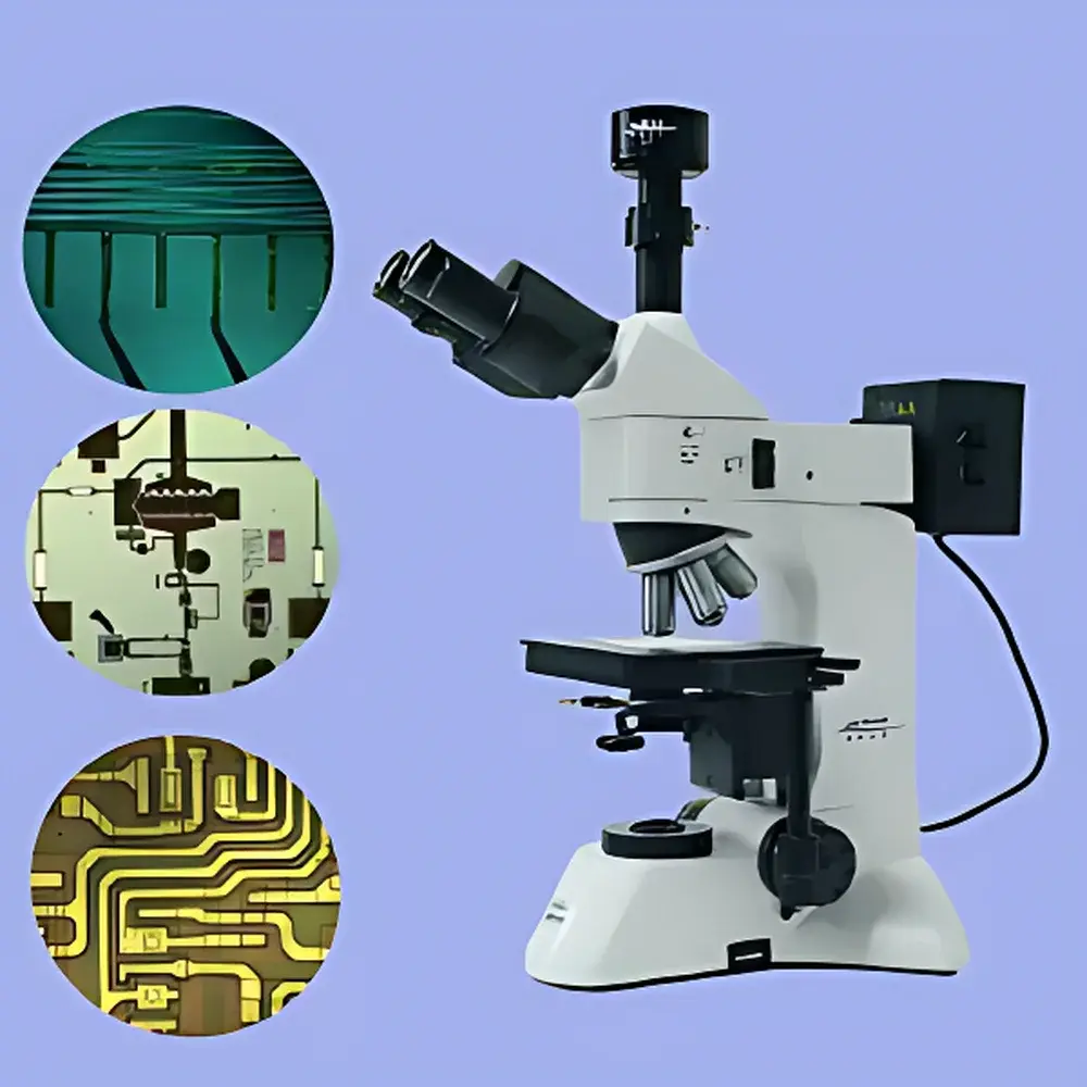 Caikon DMM-900C Inverted-Style Upright Reflected/Transmitted Light Metallurgical Microscope with Integrated 5-MP Digital Imaging System