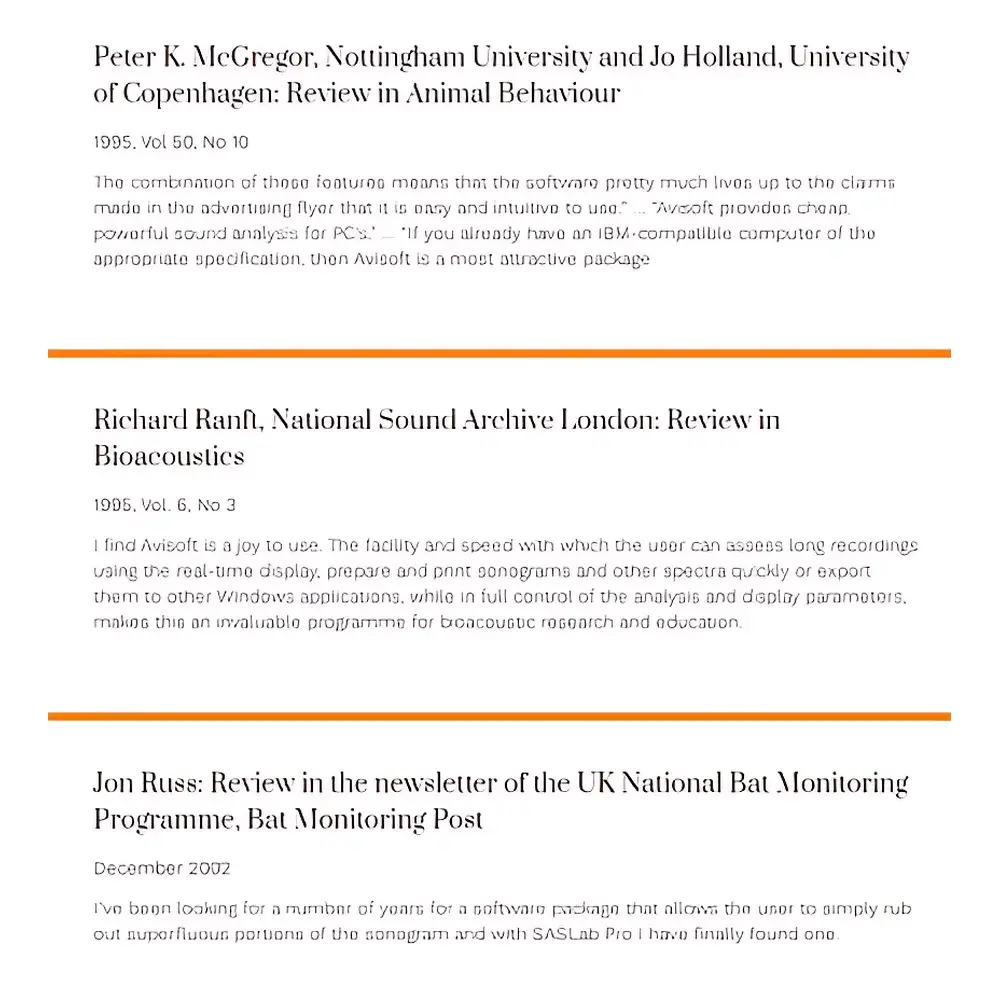 Avisoft SASLab Pro Animal Bioacoustics Analysis Software