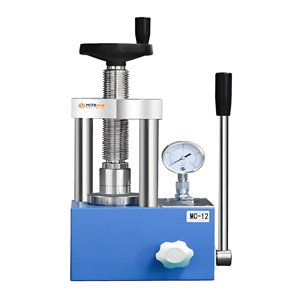 Mitri MJ-4 Manual Powder Pellet Press for FTIR Sample Preparation (3–15 Ton Force Range)