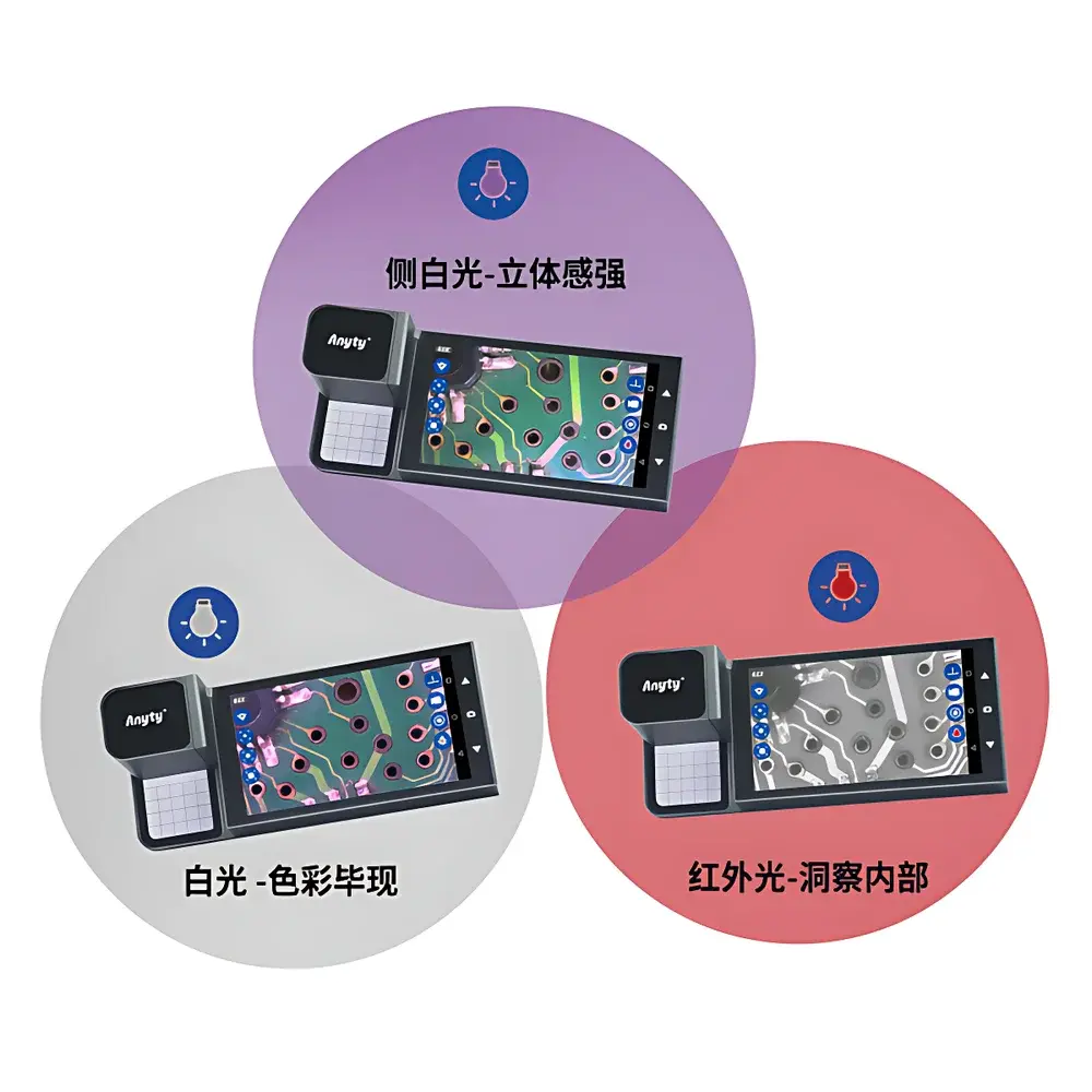 Anyty 3R-MSA600SC Portable Digital Microscope with Triple Illumination (White + Infrared + Side Lighting)