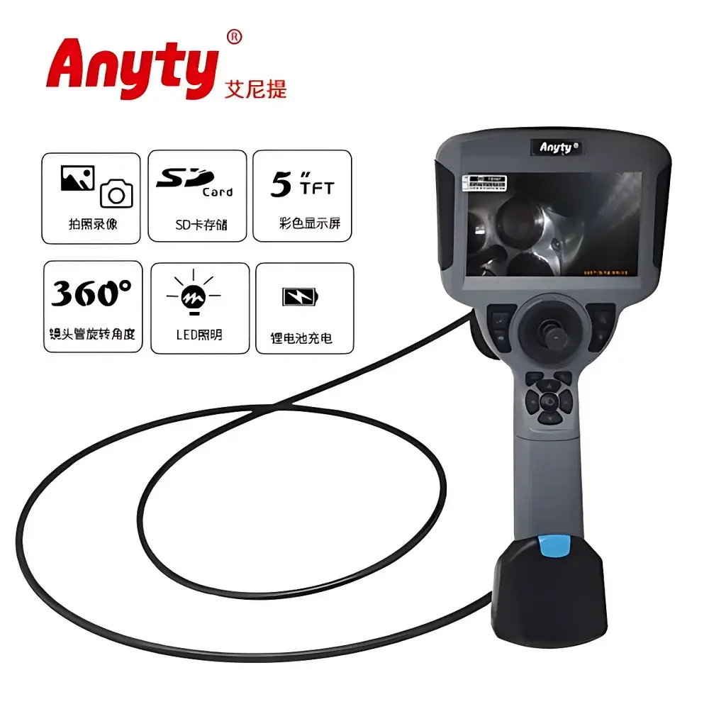 Anyty 3R-PPMC-FL Industrial HD Rotational Borescope with 5″ LCD Display and 6000 mAh Battery