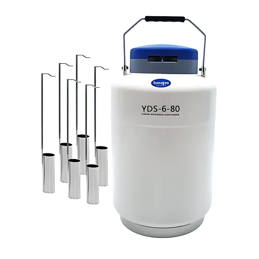 Banagee YDS-6-80 6-Liter Static Liquid Nitrogen Storage Dewar with 80 mm Wide Mouth