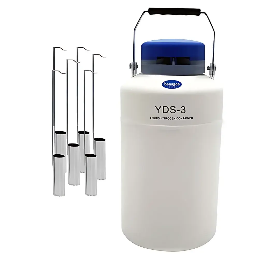 Banagee YDS-6-80 6-Liter Static Liquid Nitrogen Storage Dewar with 80 mm Wide Mouth