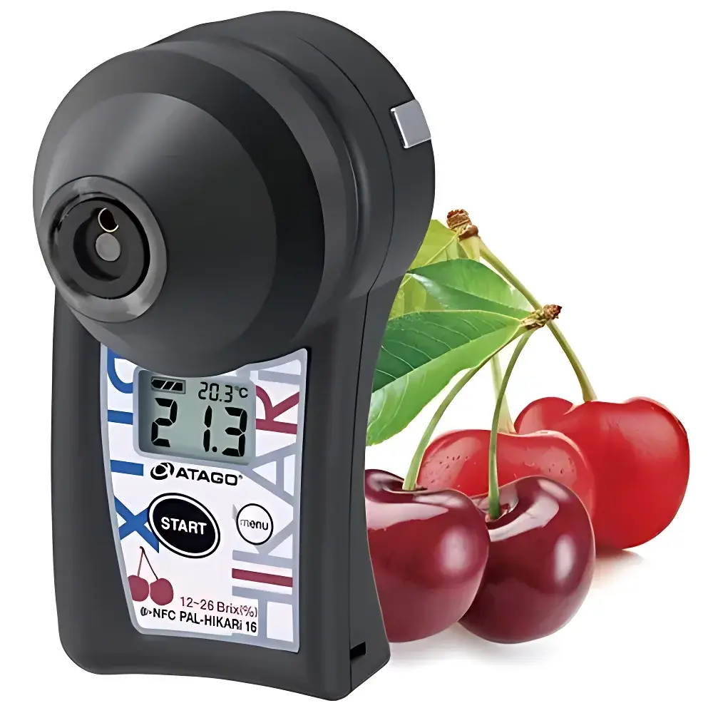 ATAGO PAL-HIKARi 16 Non-Destructive Portable Digital Refractometer for Cherry and Fruit Brix Measurement